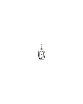 Sterling silver-plated charm with small letter W